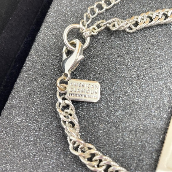 Orange Flower Rhinestone Silver American Glamour - Badgley Mischka Necklace - Picture 6 of 10